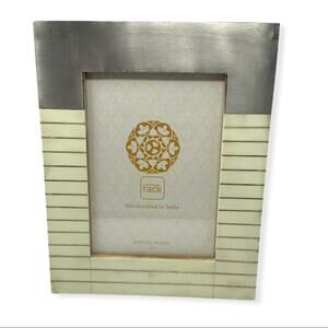 Nordstrom Rack Picture Frame 5x7” Silver Gold Ivory Wood NWT